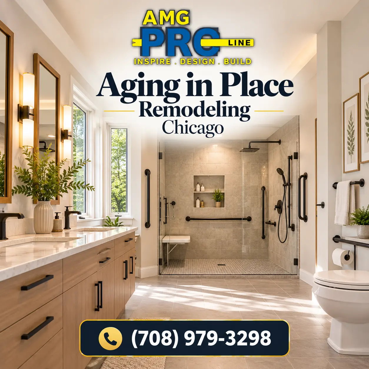 Aging in place remodeling Chicago with accessible bathroom design
