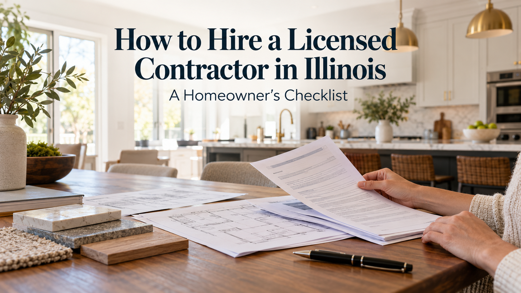 How to hire a licensed contractor in Illinois with homeowner checklist, remodeling plans and contractor documents